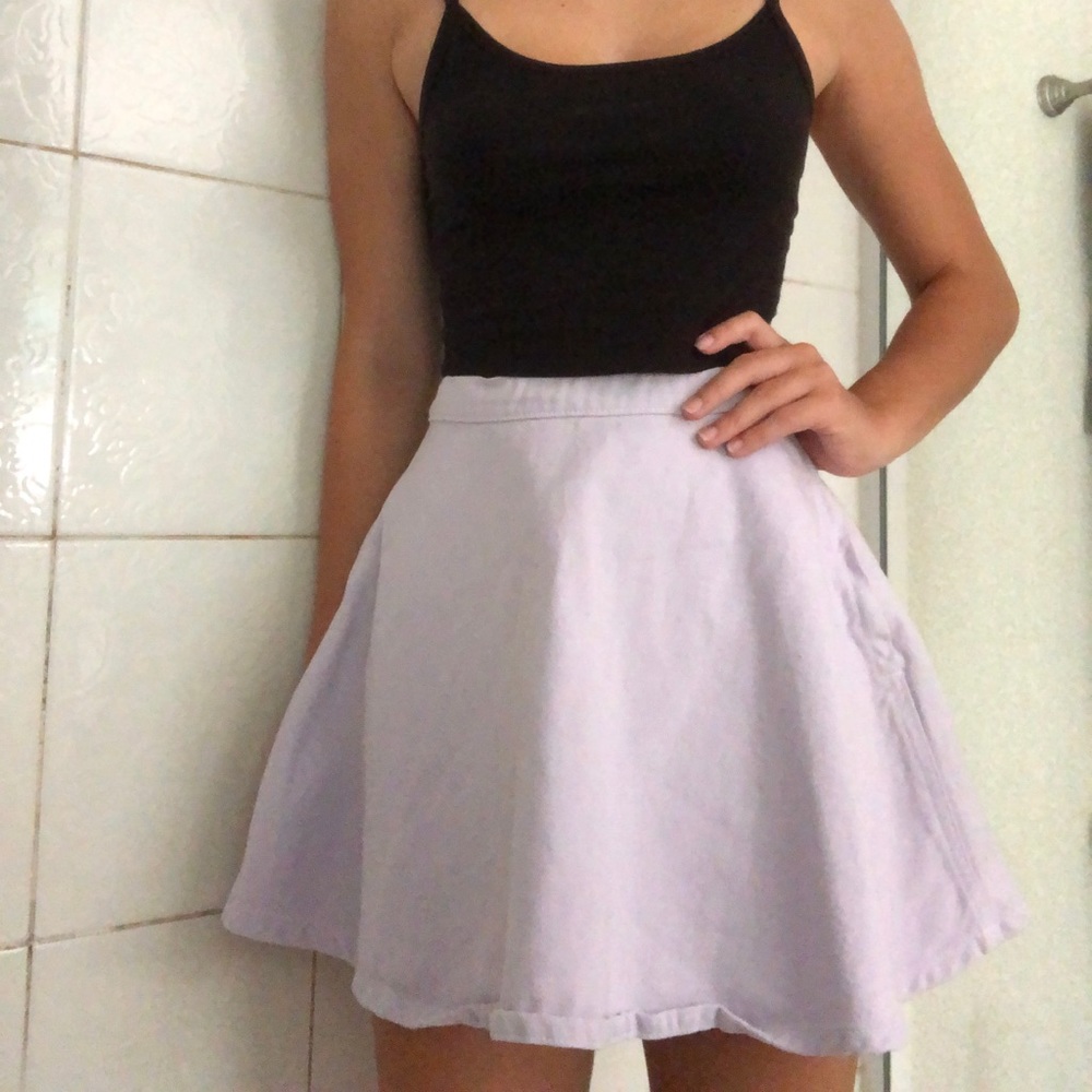 Purple flair mini skirt